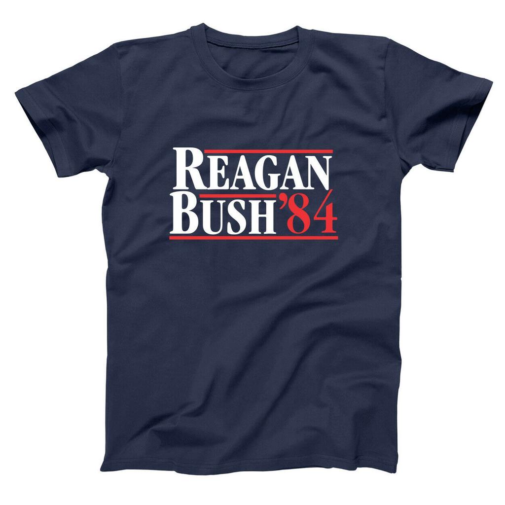 Темно-синяя базовая футболка унисекс Reagan Bush 84 Ronald George Republican Election
