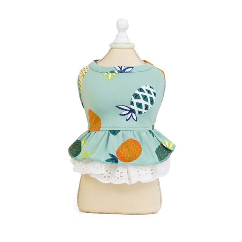 Летнее хлопковое платье для кошек, юбка, милый ананасовый принт, вишня, одежда для домашних животных, платья для кошек, собак-сфинксов, летняя одежда для кошек