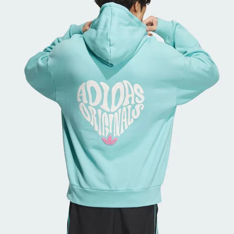 Adidas Originals V Day Hoodie Sweatshirt Unisex Simple Mint Green (Unisex) Sweatshirts JE3475