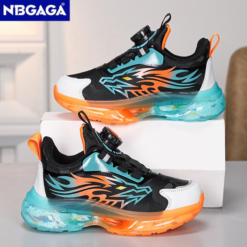 Легкая зимняя детская спортивная обувь с поворотной пряжкой для мальчиков, повседневные кожаные кроссовки для бега, детская теннисная обувь для активного отдыха, нескользящая