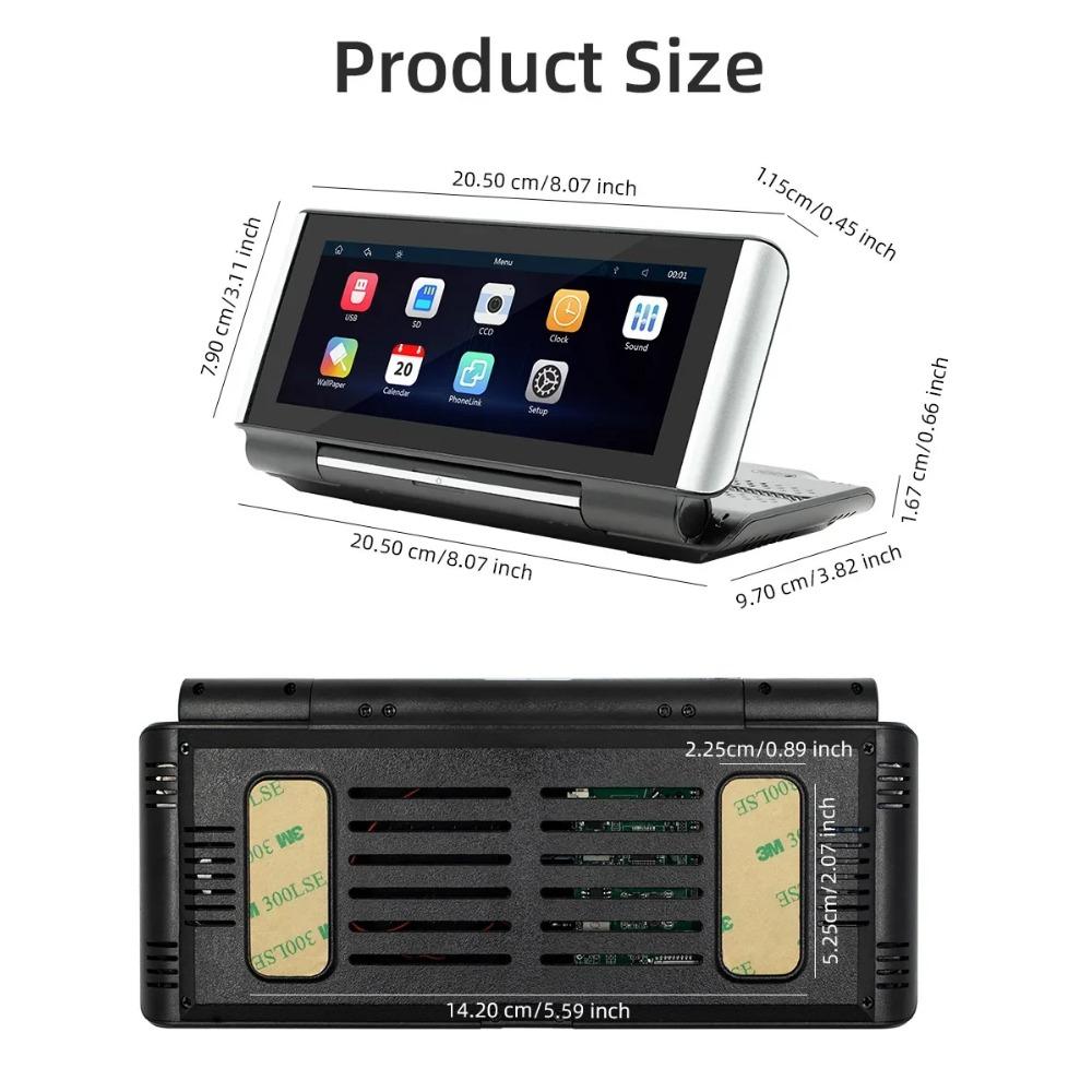 TOYOUSONIC 6.7 Inch Car Radio 180° Flip Screen Universal Multimedia Player Carplay Android Auto BT FM MP5 Autoradio Stereo