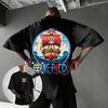 Унисекс Футболка с принтом Луффи из аниме One Piece Мужская Женская Хлопковая с коротким рукавом Графическая футболка 2026 Лето Y2k Уличная одежда Свободные Повседневные Топы