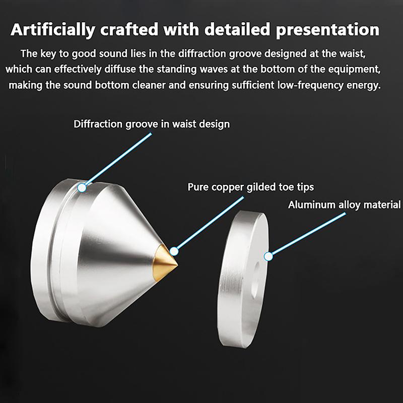 1Set Speaker Loudspeaker Spikes Stand Feet Audio Speaker Repair Parts Turntable Stand Shock Absorber Pin Nails And Pads