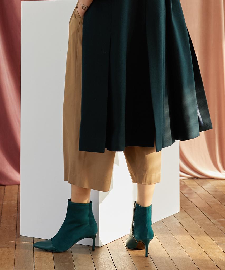 Jede Konnen Jdb18017_Suede Match Color Ankle Boots_Green