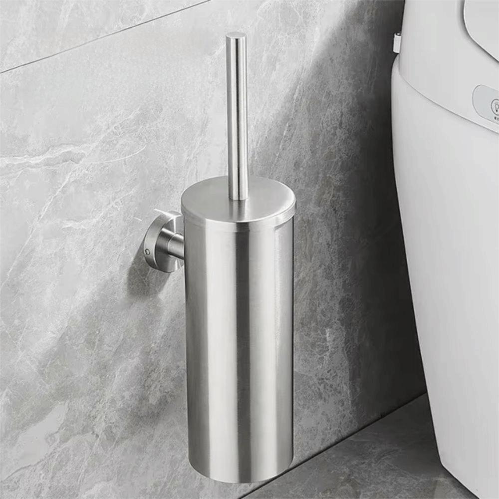Wall Mounted Toilet Cleaning Brush Stainless Steel Toilet Brush Set Bathroom Accessories