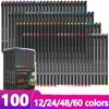 12/24/48/60/100 Colors Set 0.4mm Micro Tip Fineliner Pen Drawing Painting Sketch Fine Line Art Marker Office School Stationery