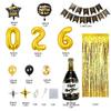 Balloon New Year Black Gold Letter Balloon Set, New Year Happynewyear Party Decorations