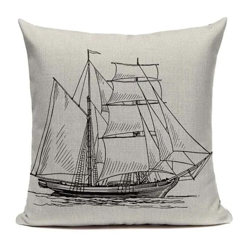 Retro Oceanic Style Double-Sided Printed Pillow Cover Short Plush Suitable Living Rooms Bedrooms Sofas Throw Cushion Cover