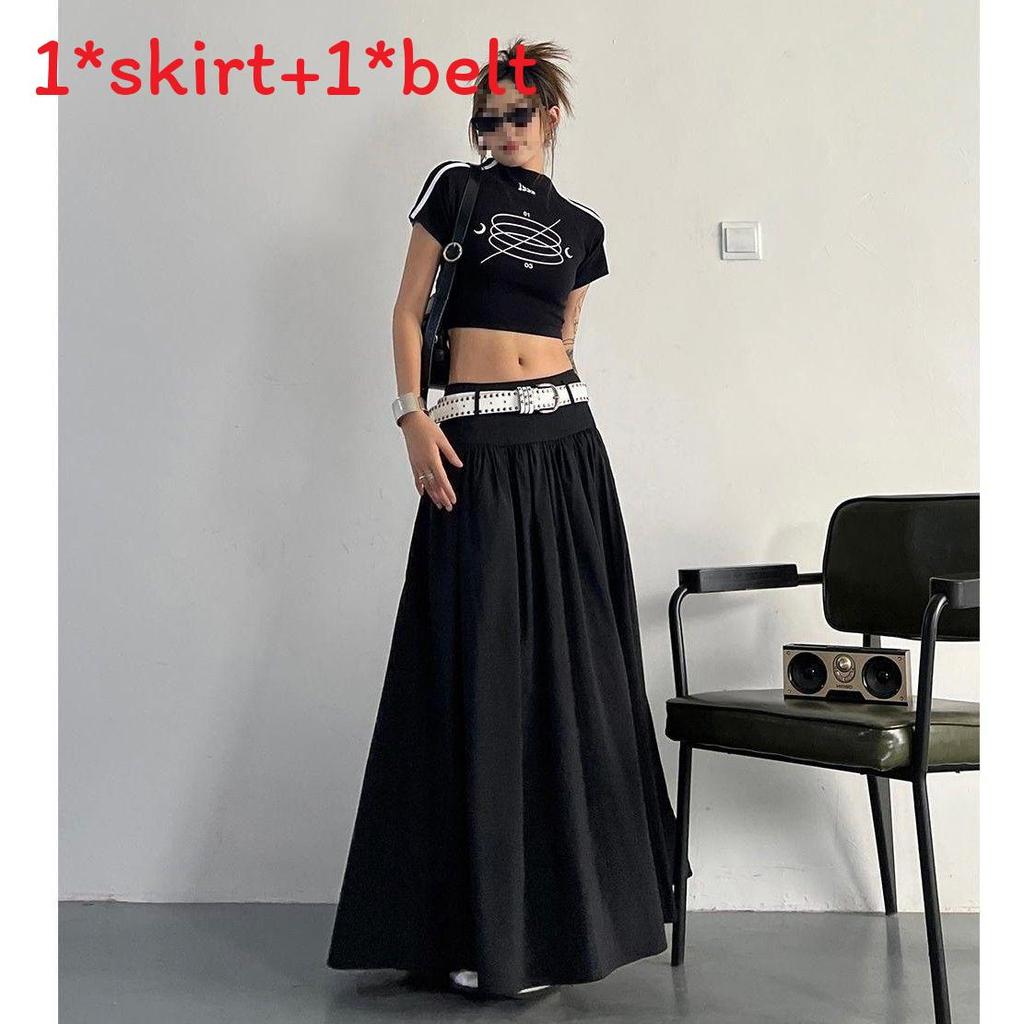 Casual Cotton Blend Long Skirt With Elastic Waist For Women Summer Travel And Office Wear