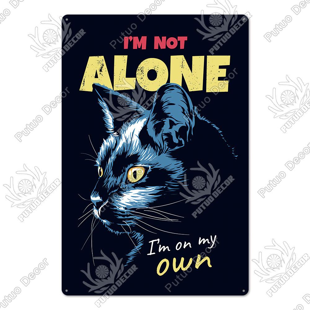 Декор Смешной знак кошки Винтажный металлический жестяной знак Прекрасный плакат о дружбе Аксессуары для кошек Гнездо любителя кошек Украшение стены дома
