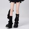 PU Leg Warmers Black High Socks Aesthetic Leg Thigh  Women