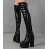 Eilyken Winter Street Style Sexy Over The Knee Boots Women Fashion Round Toe Square Platform Heels Shoes Largas Booties