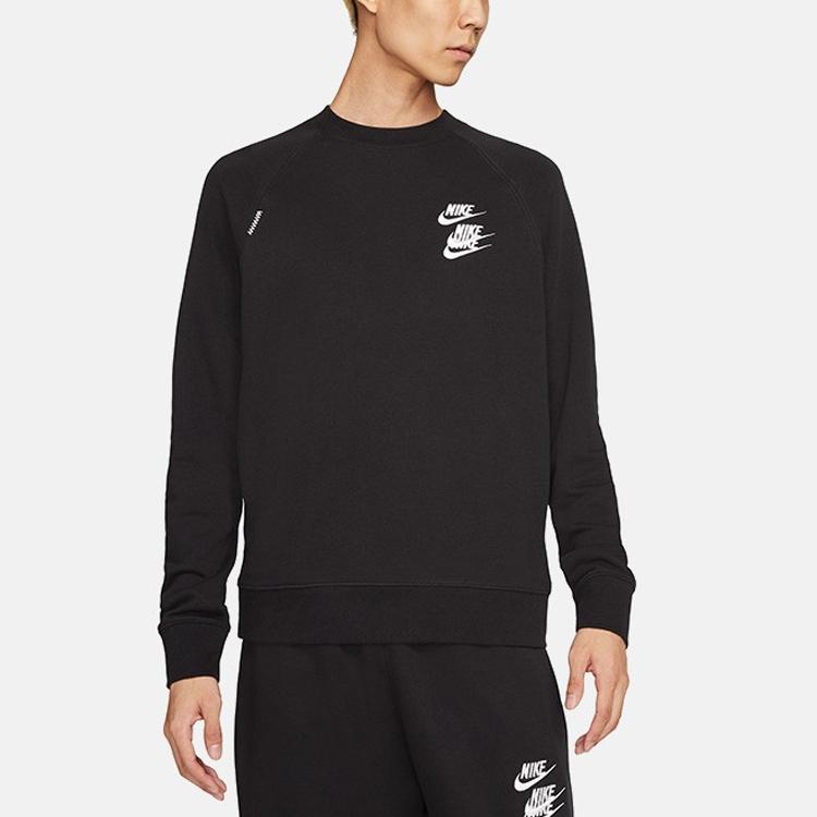 Nike Sportswear Embroidered Logo Pullover Sweatshirt Men Tops Black DD0883-010