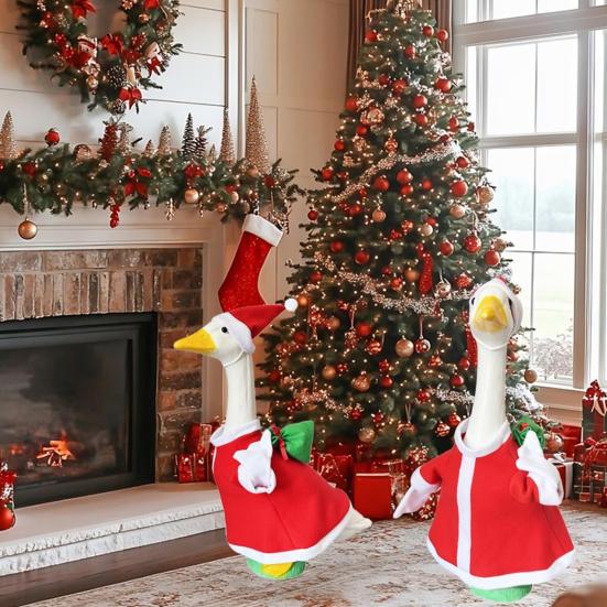 Рождественский наряд для 23-дюймовой статуи гуся для крыльца, набор одежды и шляпы Санта-Клауса и эльфа для декора газона, патио, двора