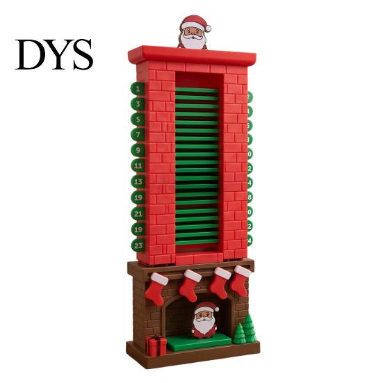 Weihnachtsmann Schornsteine Ornament Weihnachtszählkalender, 24 Tage Advents-Tischdekoration Xmas für Feiertagsparty Kalender