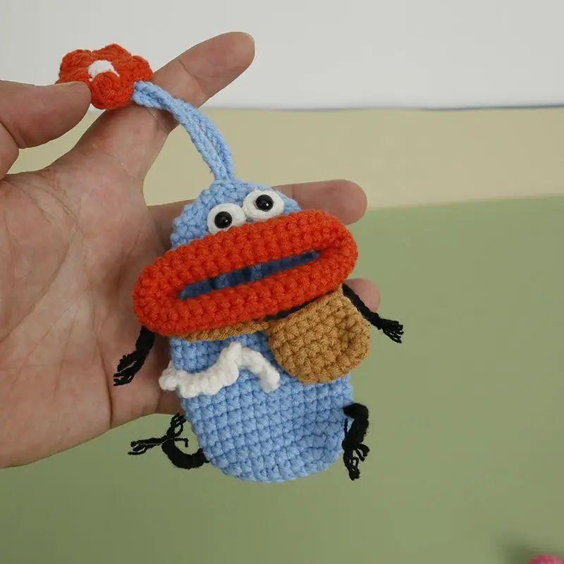 Забавные вязаные крючком брелоки Вязание Милая кукла с сосисочным ртом Держатель для ключей Полезная вязаная сумка для хранения Брелоки для автомобильных ключей Оптовая торговля
