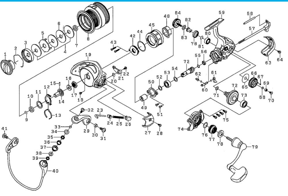 Оригинальные детали Daiwa 16 EM MS Шпуля Номер детали 8 Код детали 128989 00056274128989 (ДАЙВА) 2508PE-H (2-8)