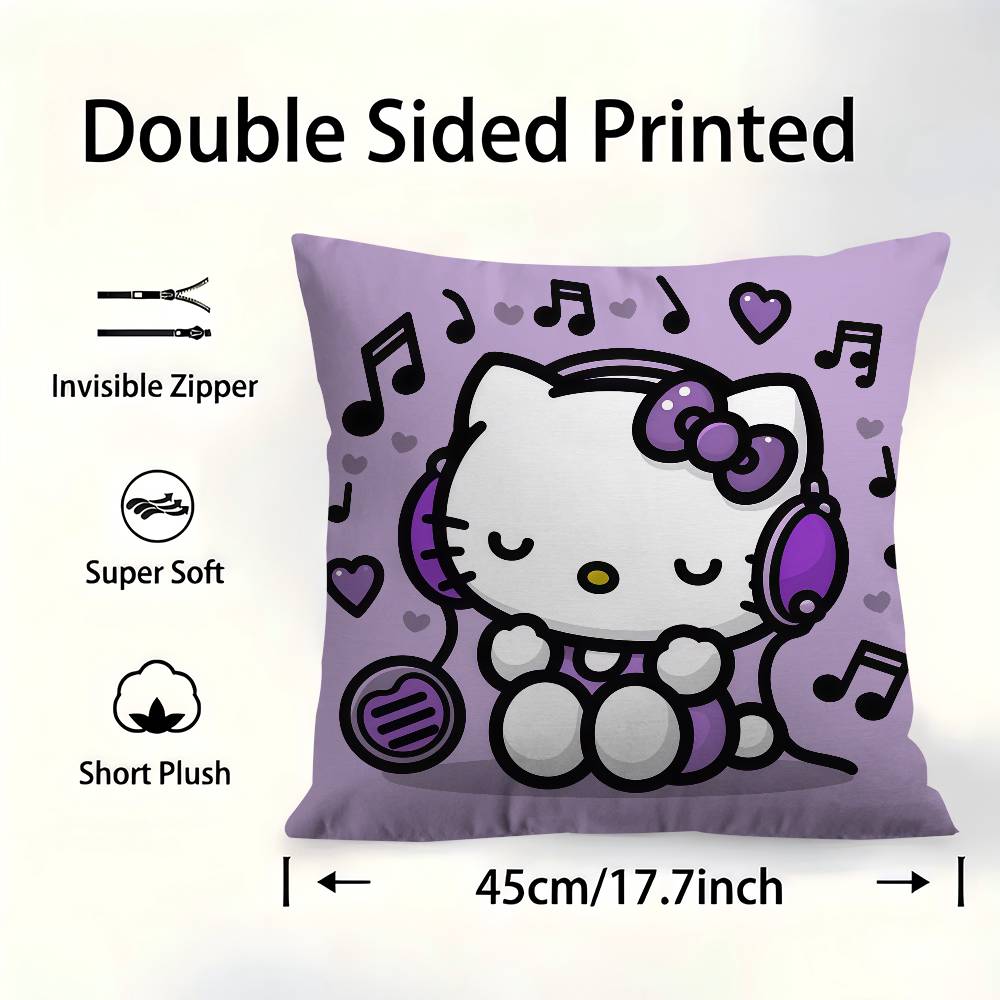 Hello Kt-T Pillow Anime Pillow Sofa Bed Head Pillow Cover Cushion Cover 45X45 Cm Fashion