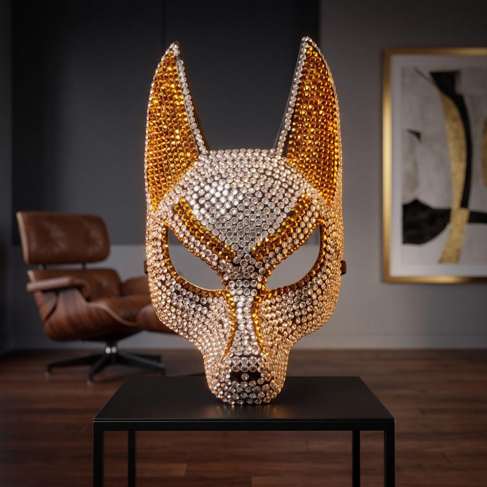 Dress Up Props Wolf Crystal Mask Luxury Design Halloween Mask Fashion Rhinestone Mask  Halloween