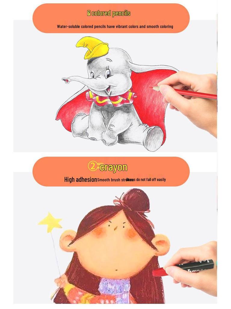 Набор из 208 предметов: акварельные маркеры и художественные принадлежности для студентов и детей - включает цветные карандаши, кисти и инструменты для рисования в подарочной коробке