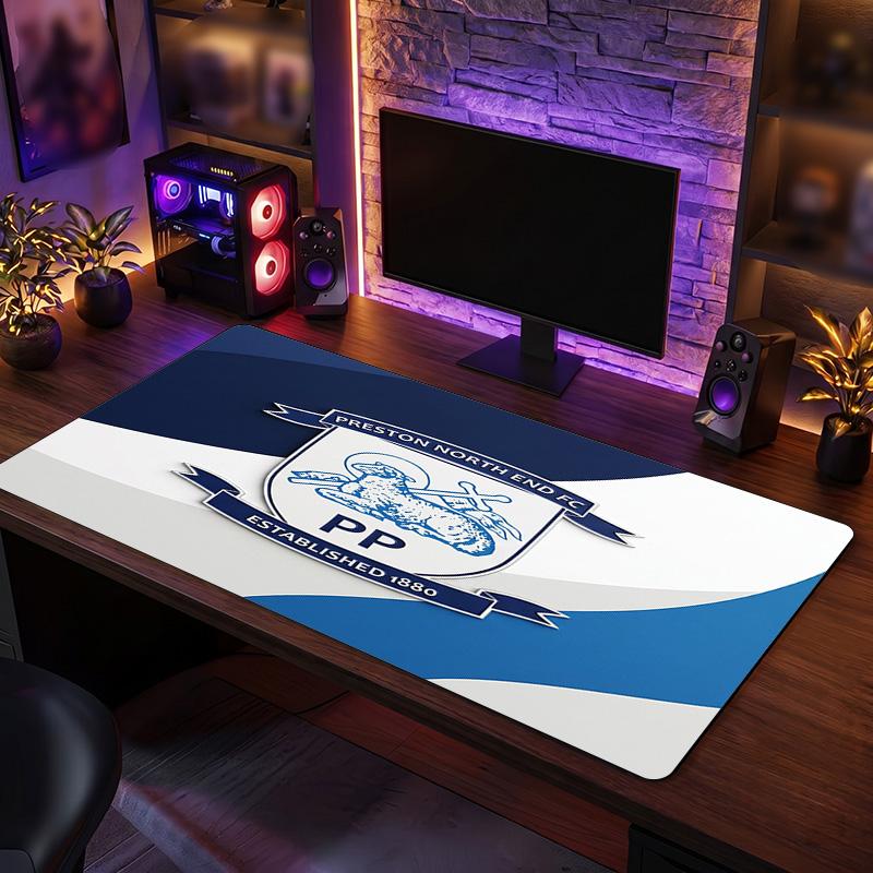 Preston North End Football Print Large Mouse Pad, Anti-Slip Extended Gaming Desk Mat for Office Home