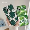 ДЛЯ iPhone Leaves Monstera Green Phone Case 14 11 12 Pro 8 7Plus SE X Pro 14 MAX 12 13 MINI XR XS iphone 14 Мягкие чехлы для телефонов