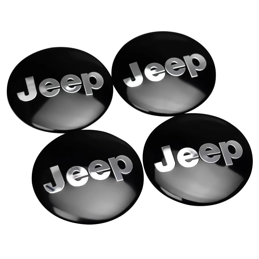 4PCS 56mm Car Wheel Hub Center Cap Sticker for Jeep Renegade Wrangler JK JL Grand Cherokee Compass Patriot Rim Logo Cover