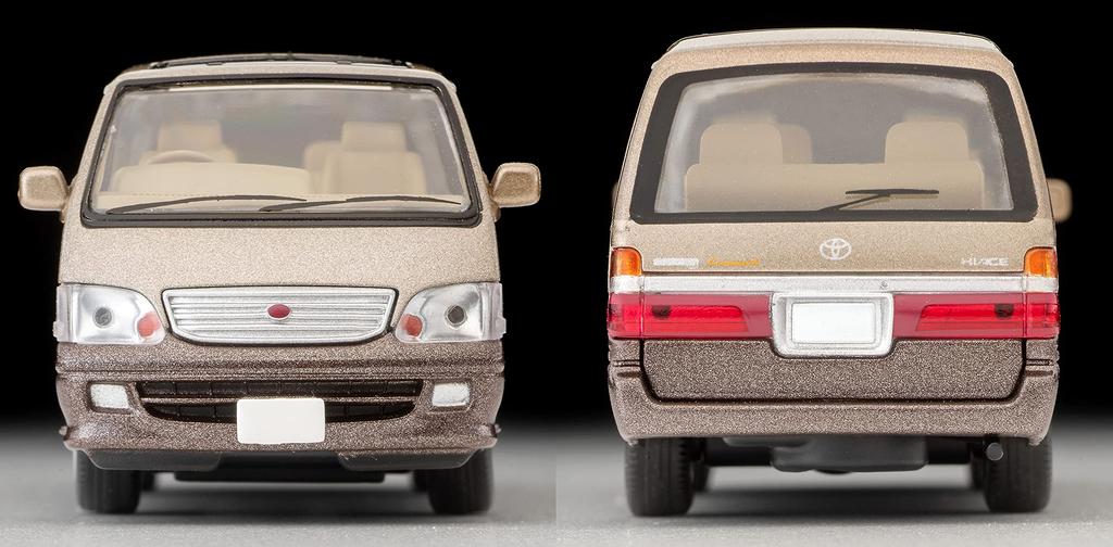 Tomytec Tomica Limited Vintage Neo Scale Toyota Hiace Wagon Super Custom Limited Finished Model 1/64 LV-N216c Beige/Brown