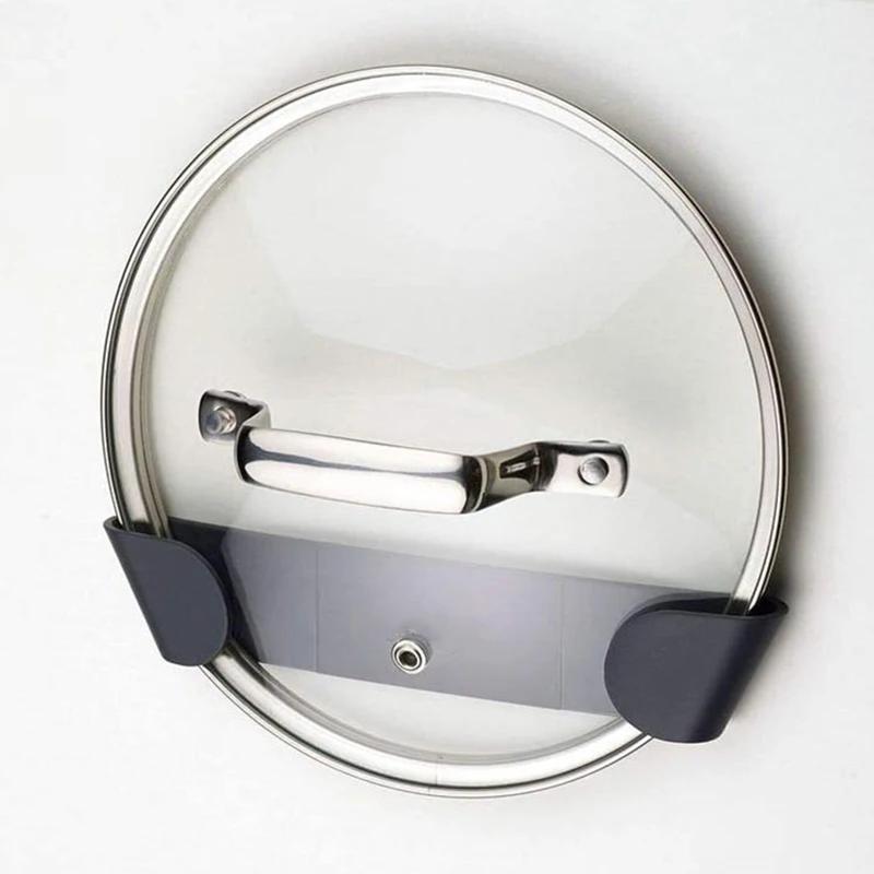 4/1Pcs Pot Lid Holder Self Adhesive Wall-Mounted Hanging Holder Cabinet Door Hook Pan Pot Lid Organizer Kitchen Storage Rack