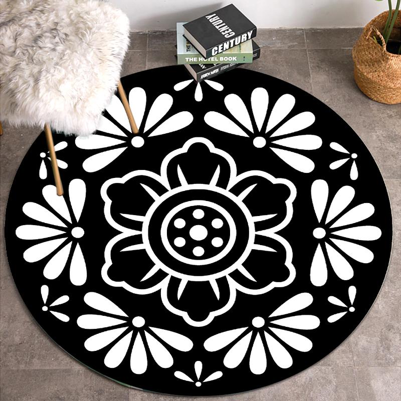 Круглый ковер для гостиной, коврик для двери, ковер для гостиной, спальни, ванная комната, нескользящий коврик для двери