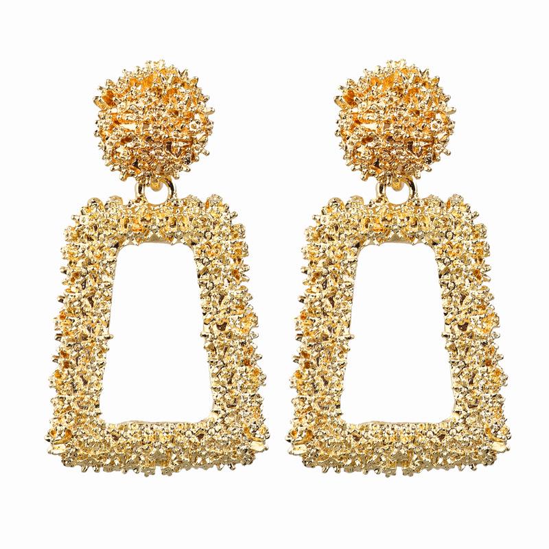 Vintage Earrings Women Gold Color Geometric Statement Earring Metal Earing Hanging Fashion Jewelry