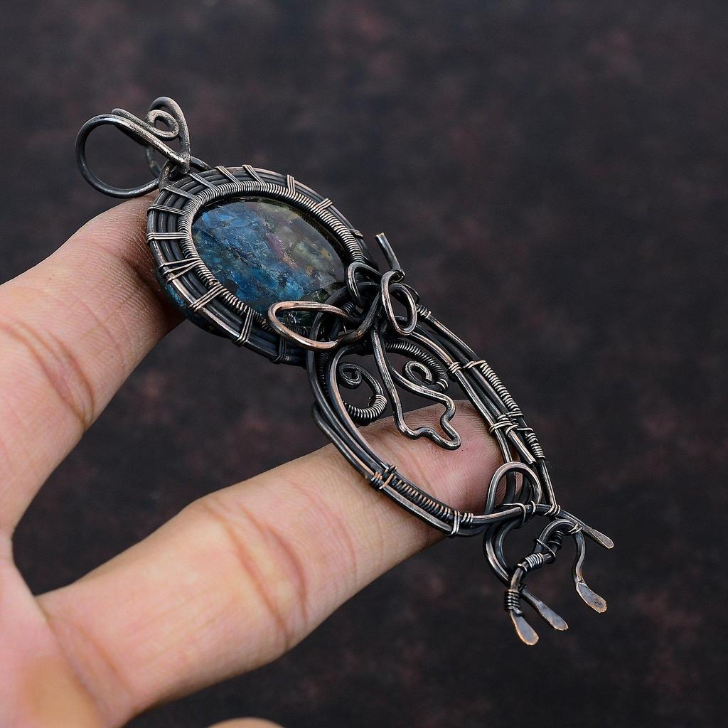 Watermelon Tourmaline Pendant Copper Wire Wrapped Pendant Handmade Copper Jewelry Gemstone Pendant Unique Wire Wrapping Jewelry Gift For Mom