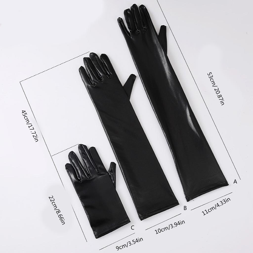 Metallic Gloves Nightclub Dancing Gloves Christmas Party Accessory Full Finger Stretchy Gloves for Concert Opera