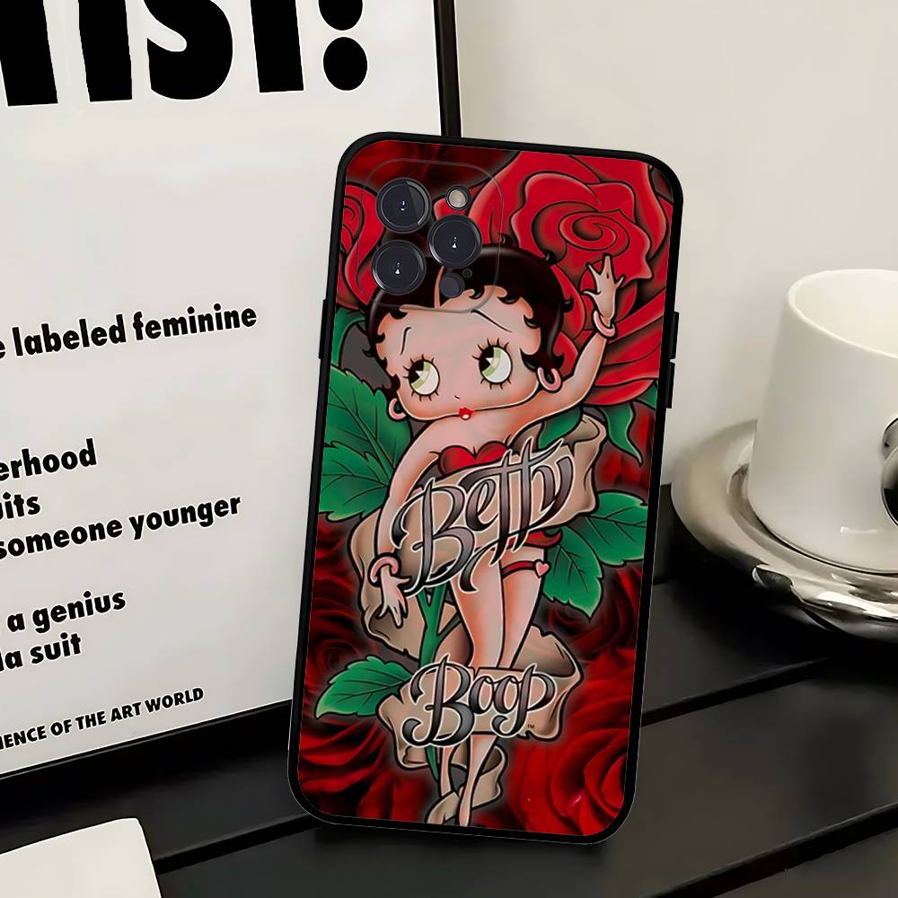 Cartoon B-Betty B-Boop Phone Case For IPhone 14 Plus 13 Mini 11 16 15 17 Pro Max Protection Shockproof