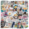 50 Reading Books Graffiti Stickers Creative Books Stickers Water Cup Suitcase Waterproof Decorative Stickers