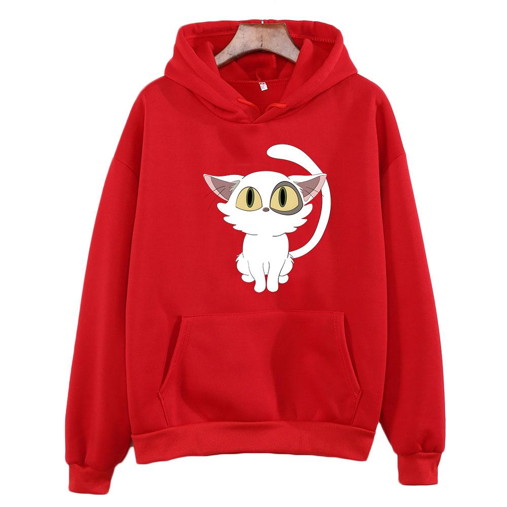 Suzume No Tojimari Daijin, эстетичная толстовка с белым котом, женская толстовка с длинными рукавами в стиле каваи/милый мультфильм, милая Неко, смотрящая на тебя