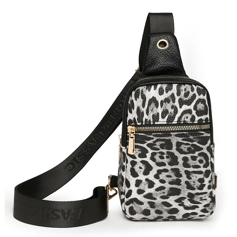 Нагрудная сумка с леопардовым принтом, женская сумка через плечо, контрастная по цвету сумка для мобильного телефона на плечо, маленькая сумка