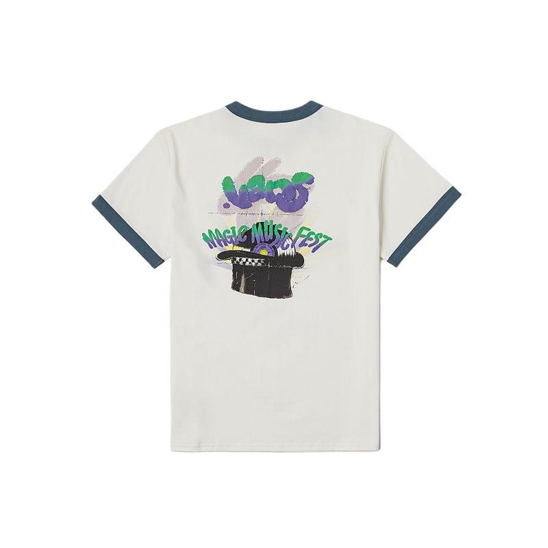 Vans Модная Универсальная Женская Футболка с Круглым Вырезом и Коротким Рукавом Топы Off-White VN000NMMFS8