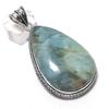 Natural Aquamarine Gemstone 925 Sterling Silver Jewelry Pendant 2.76" a7V06