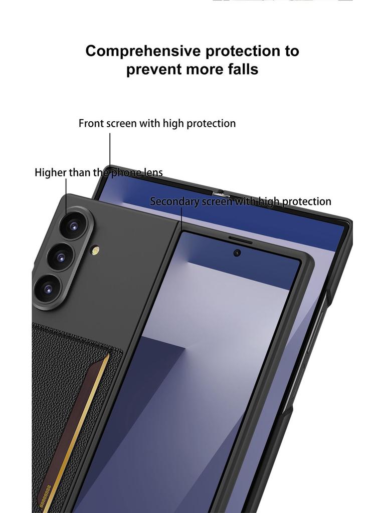 Ультратонкий чехол-книжка Samsung zFold7 в деловом стиле с держателем для карт и защитой от падений