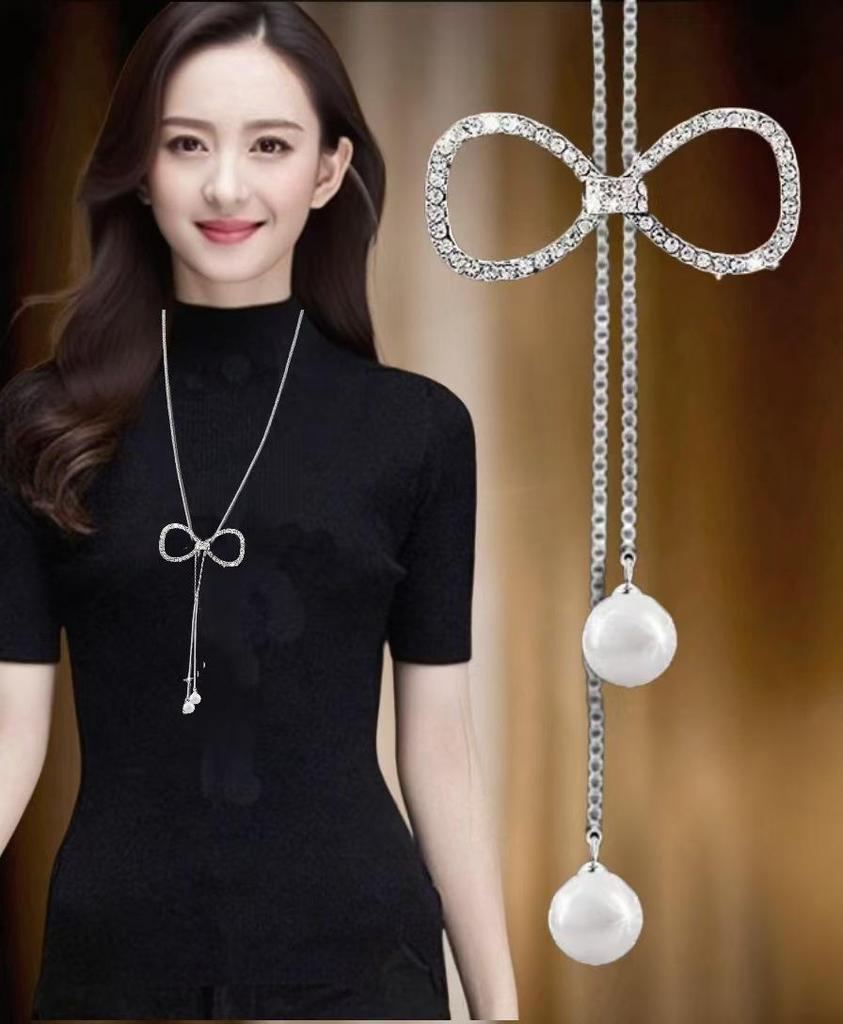 Элегантное ожерелье-цепочка с кисточкой для женщин - Универсальный, высококлассный европейский и американский дизайн для осенне-зимней моды