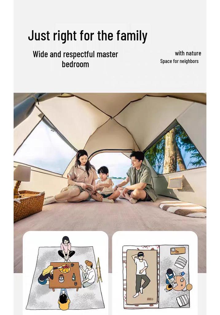 Automatic Quick-Open Portable Folding Camping Tent Set: Rainproof for Outdoor and Indoor Use