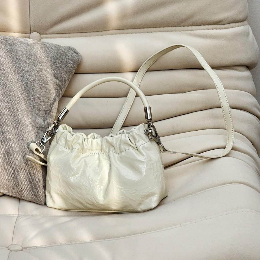 Minority Design Korean Version Cloud Shoulder Bag Women's 2025 New Style Underarm Strap Bag 100% Linen Leather Lining Small Bag