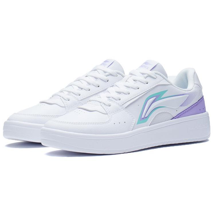 Li Ning Galaxy Низкие нескользящие износостойкие кеды для скейтборда Женские Сиреневые AGCS254-4