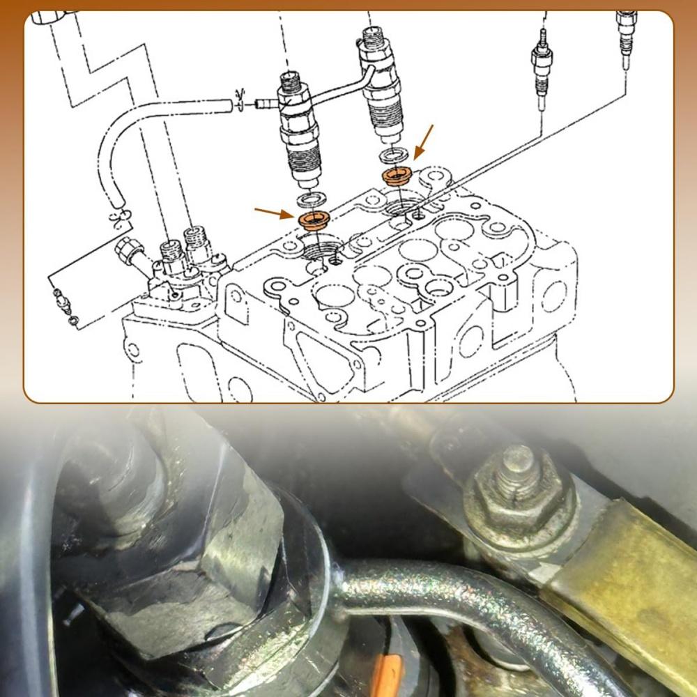 Теплозащитная шайба форсунки для 4-цилиндровых двигателей Kubota V1205 V1305 V1505