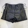 New Autumn and Winter Black High-waist Shorts for Women Tight Casual Pants Imitation Leather Pants