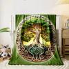 Tree of Life Green Designed Flannel blanket for bedroom, living room, sofa, and nap