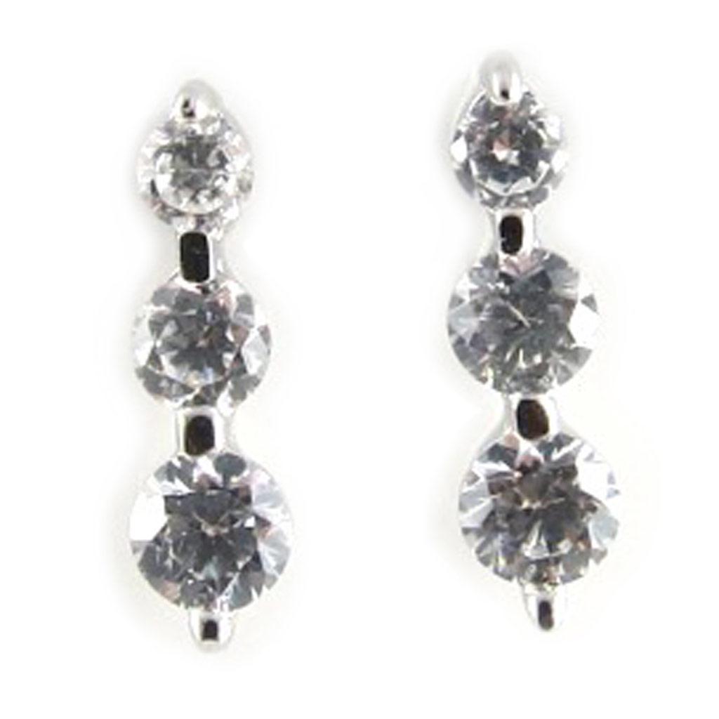 Les Trésors De Lily [L1824] - Silver Earrings 'Câlin' Silver White (rhodium-plated) - 12x3 Mm