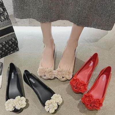 Женские сандалии Melissa Camellia Jelly Flat Slip-On - Элегантный дизайн Fish Mouth