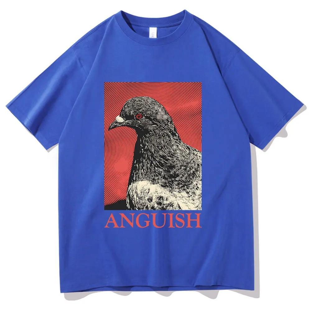 Anguish T-shirt Cute Funny Meme Pigeon Print T Shirts Summer Men Women Casual Oversized Short Sleeve Tshirt Male Vintage Tees